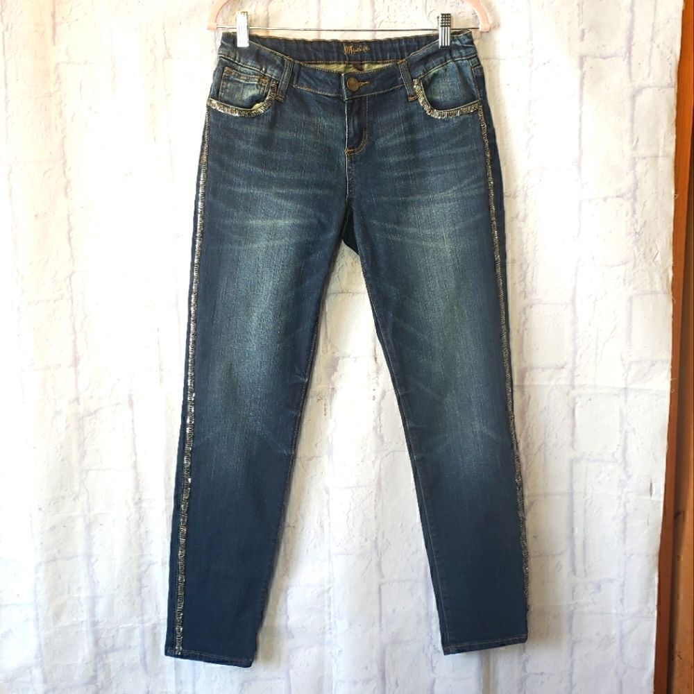 KUT FROM THE KLOTH Jeweled Beaded Ankle Jeans